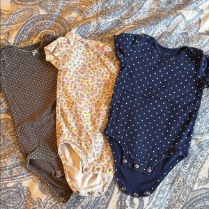 Carter's Navy, Gray, and Floral Bodysuit Set
